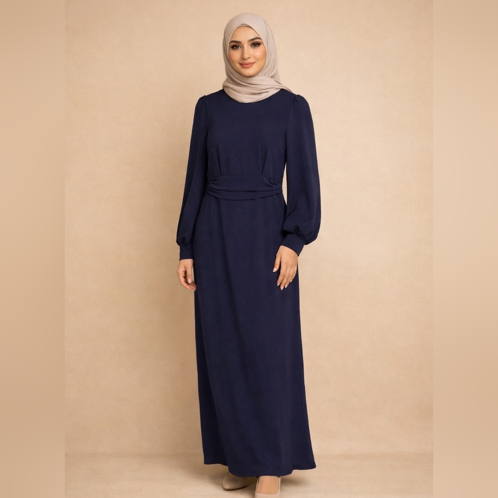 Veiled Collection Navy Balkan Structured Modesty Midi - XS